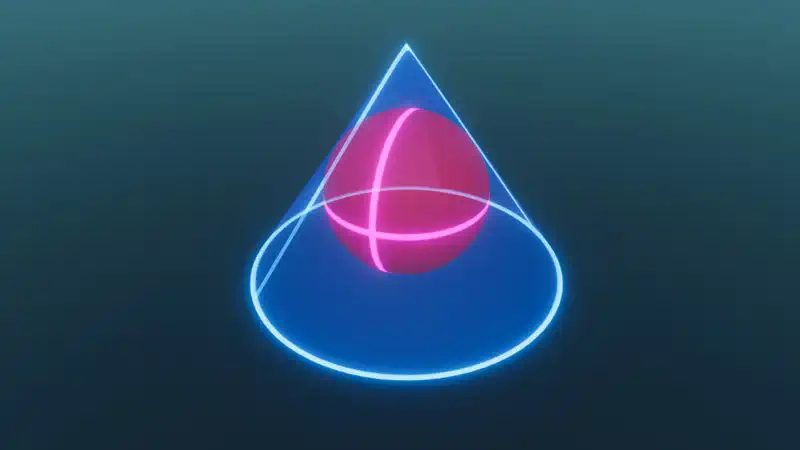 A sphere inscribed in a cone